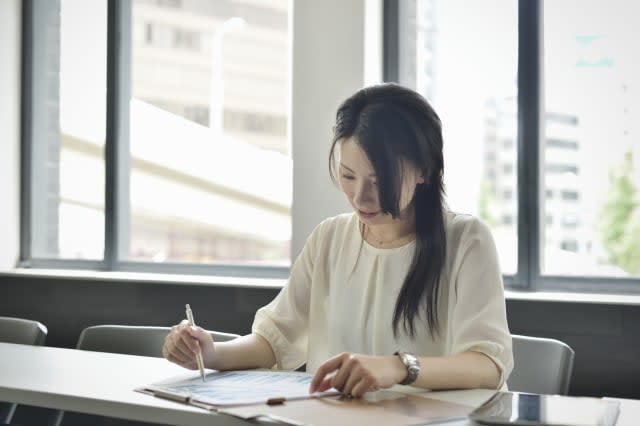 Businesswoman working in meeting room