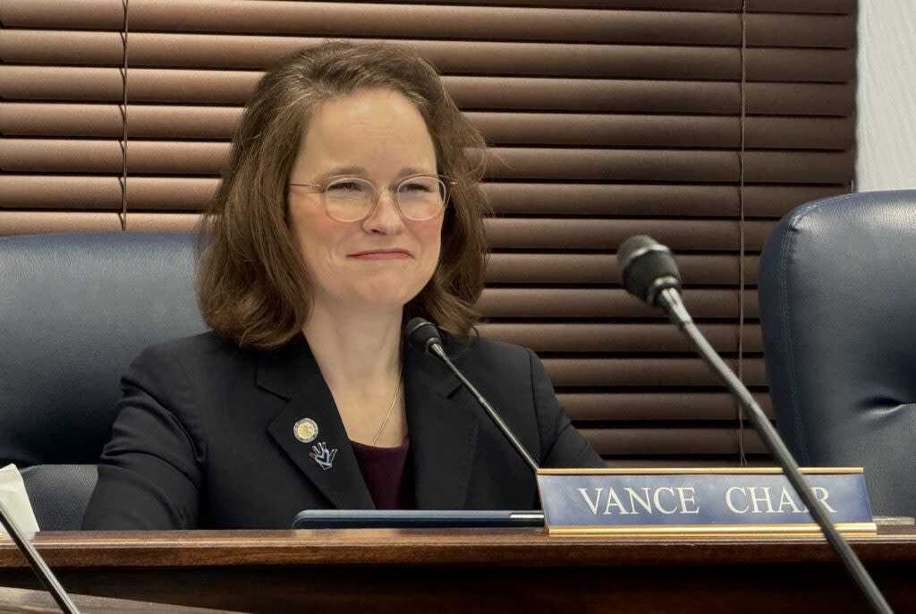 Rep. Sarah Vance, R-Homer and chair of the House Judiciary Committee, is seen during a meeting of the committee on March 11, 2024. (Photo by James Brooks/Alaska Beacon)