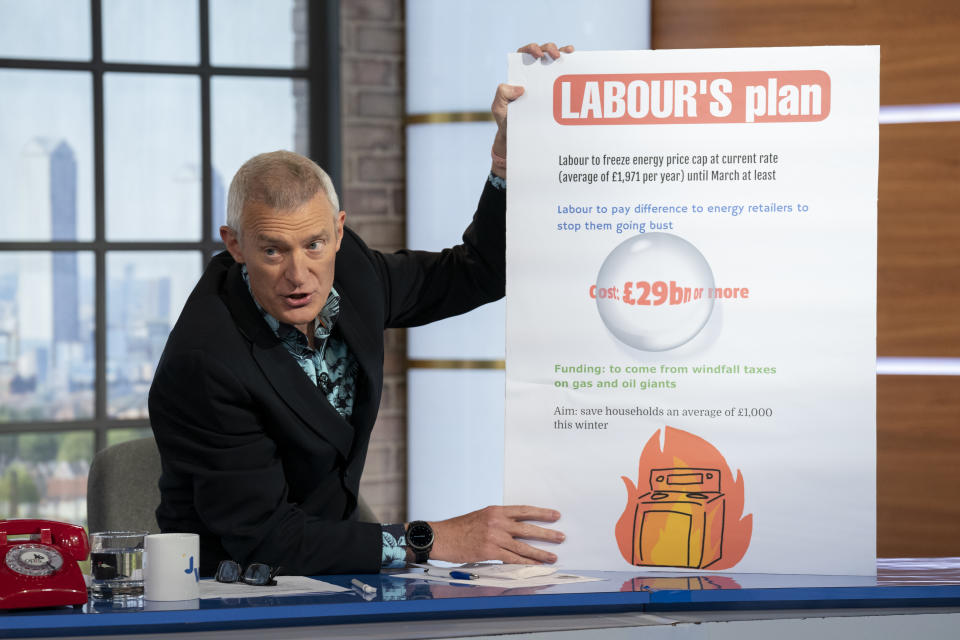 Jeremy Vine during Jeremy Vine on 5, where Labour leader Sir Keir Starmer appeared, recorded at ITN studios in central London. Picture date: Wednesday August 31, 2022. (Photo by Kirsty O'Connor/PA Images via Getty Images)