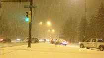 About 10 centimetres of snow and windy conditions caused some headaches for morning commuters in Calgary Thursday.