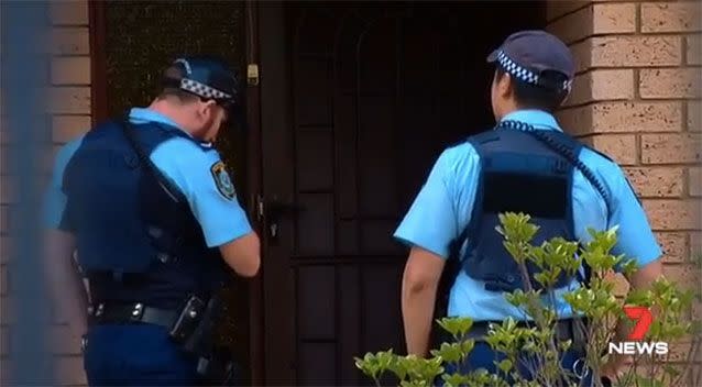 Police at the teen's Auburn home. Picture: 7 News