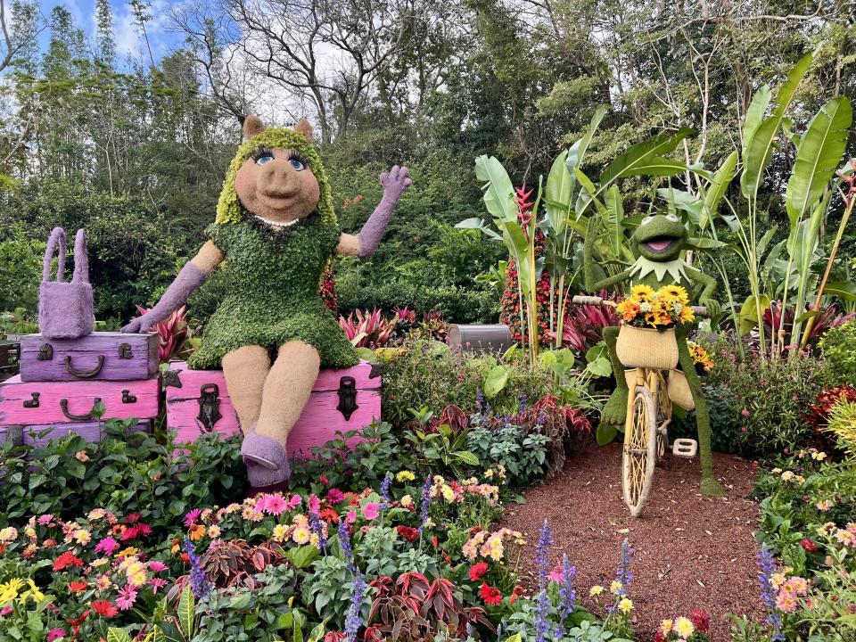 Disney horticulturist Truman Anderson says while the character topiaries remain the same throughout the festival, the flower beds around them will change as the weather heats up. (Photo: Terri Peters)