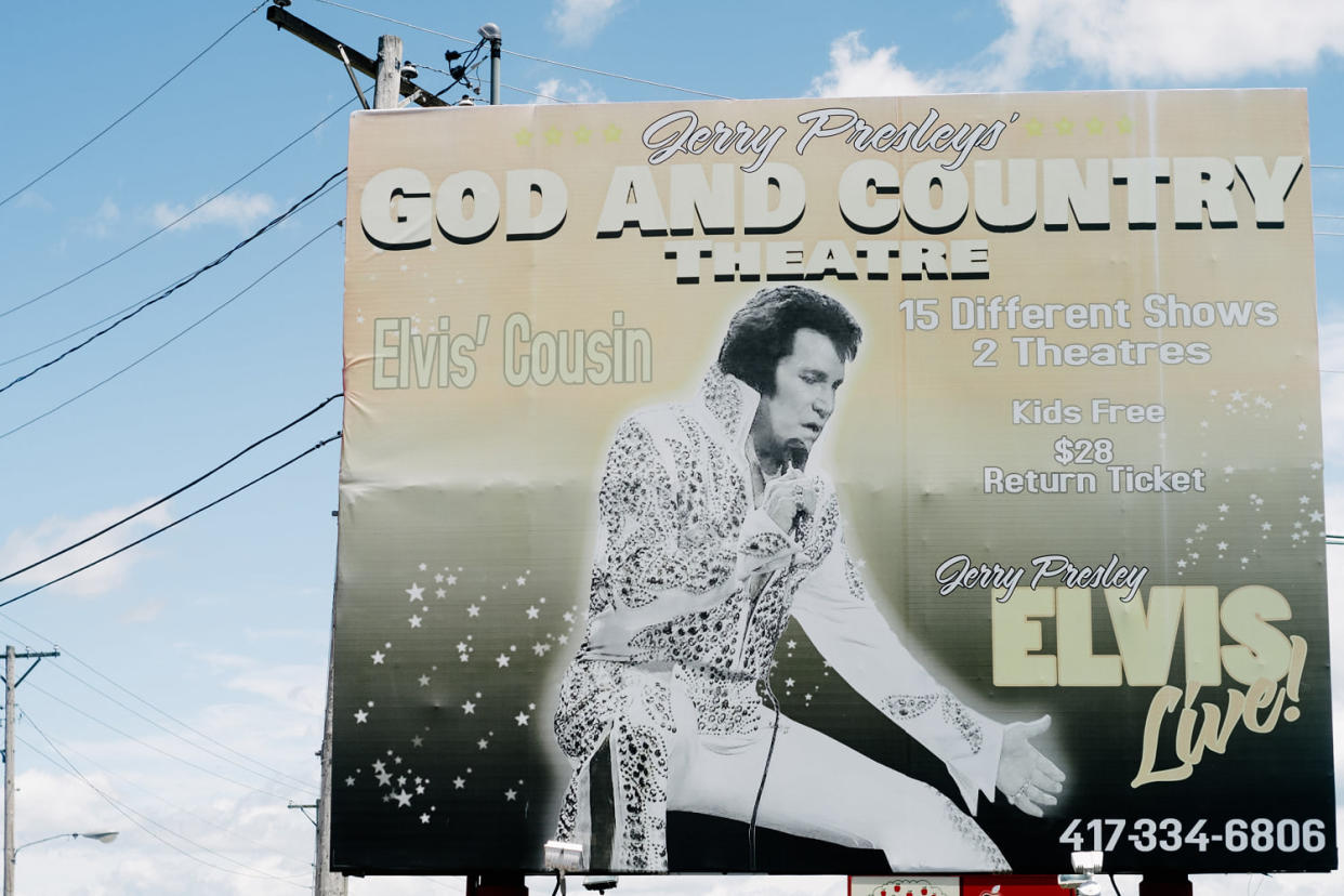 Jerry Presley performs regular tributes to Elvis in Branson. (Micah McCoy for NBC News)