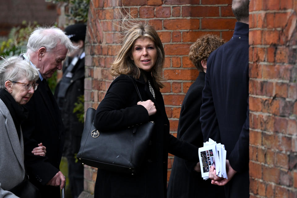 Kate Garraway attends the funeral of her husband, Derek Draper at St Mary the Virgin Church, on February 02, 2024 in London, England. (Photo by Jeff Spicer/Getty Images)