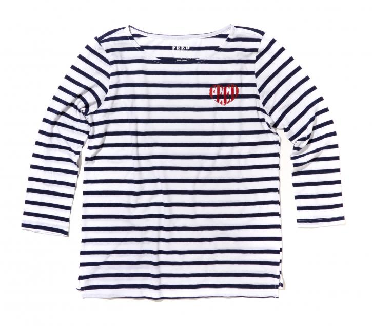 FEED striped boatneck tee