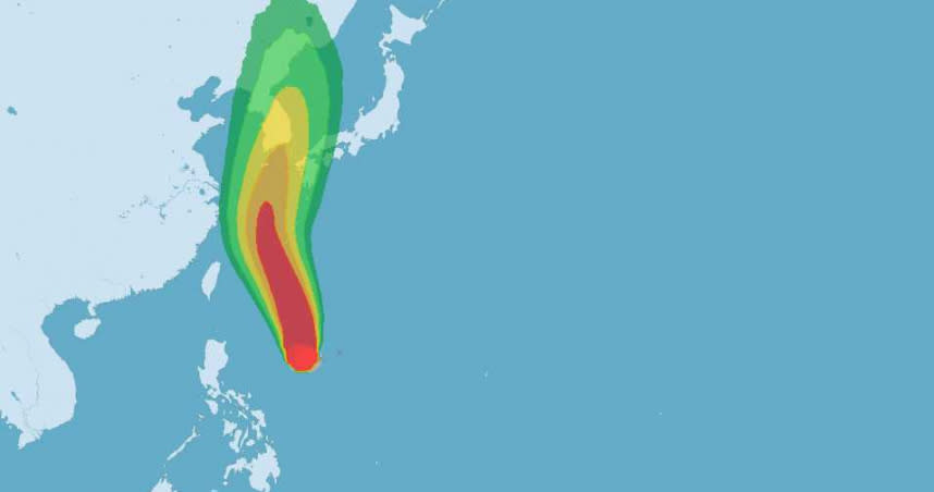 受到梅莎颱風影響，北台灣明後天有雨。（圖／氣象局）