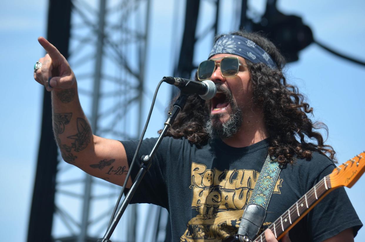 Brant Bjork is part of the new rock band Stoner, who are performing at The Hood Bar and Pizza in Palm Desert, Calif., on December 18, 2021.