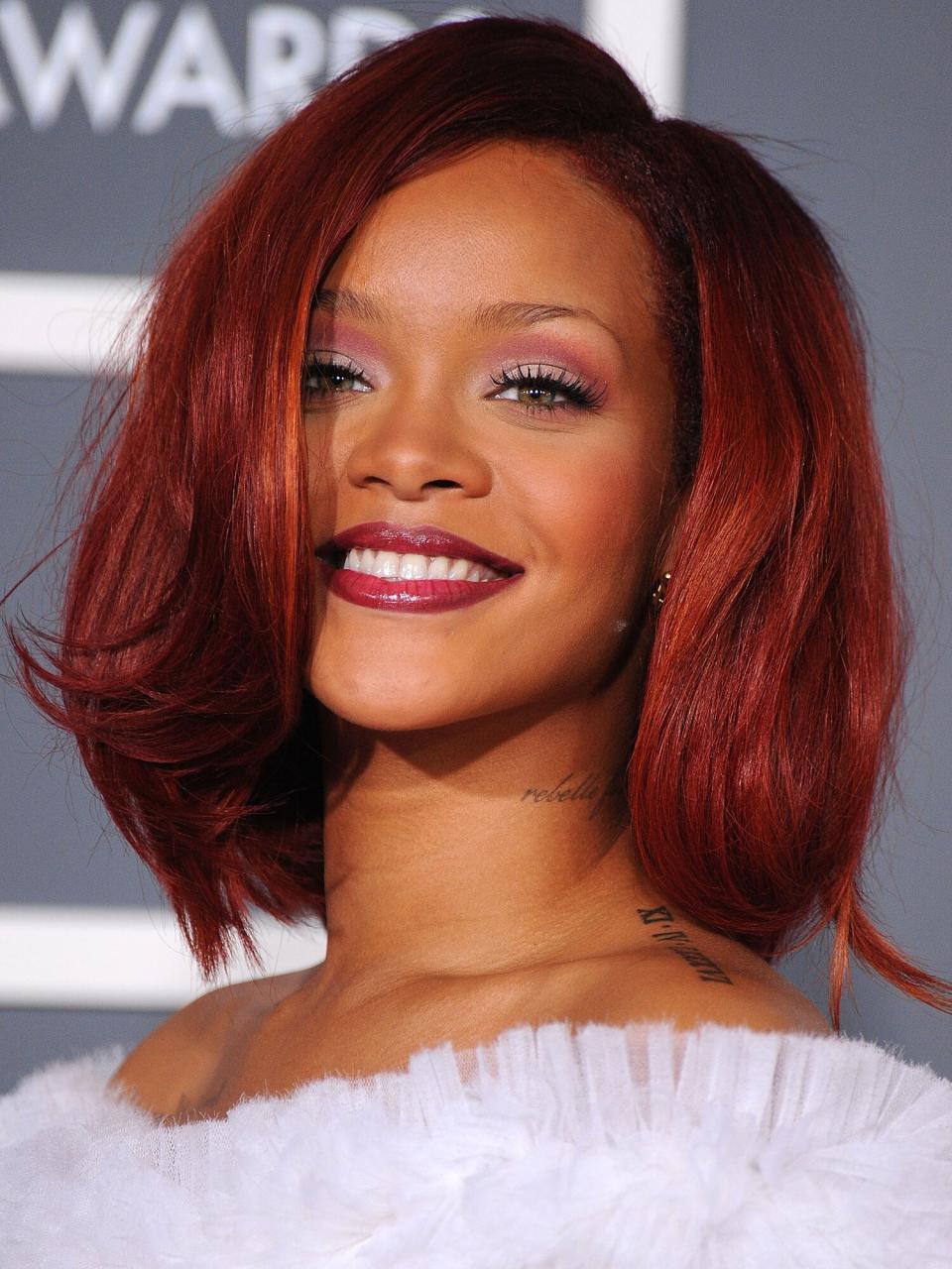 Rihanna arrives at The 53rd Annual GRAMMY Awards at Staples Center on February 13, 2011 in Los Angeles, California