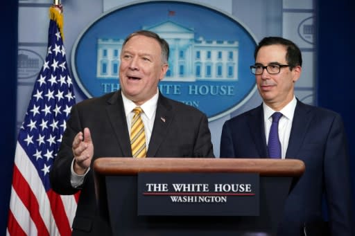 Secretary of State Mike Pompeo and Treasury Secretary Steven Mnuchin have stressed the United States will maintain its campaign of "maximum pressure" against Iran despite the departure of hawkish national security adviser John Bolton