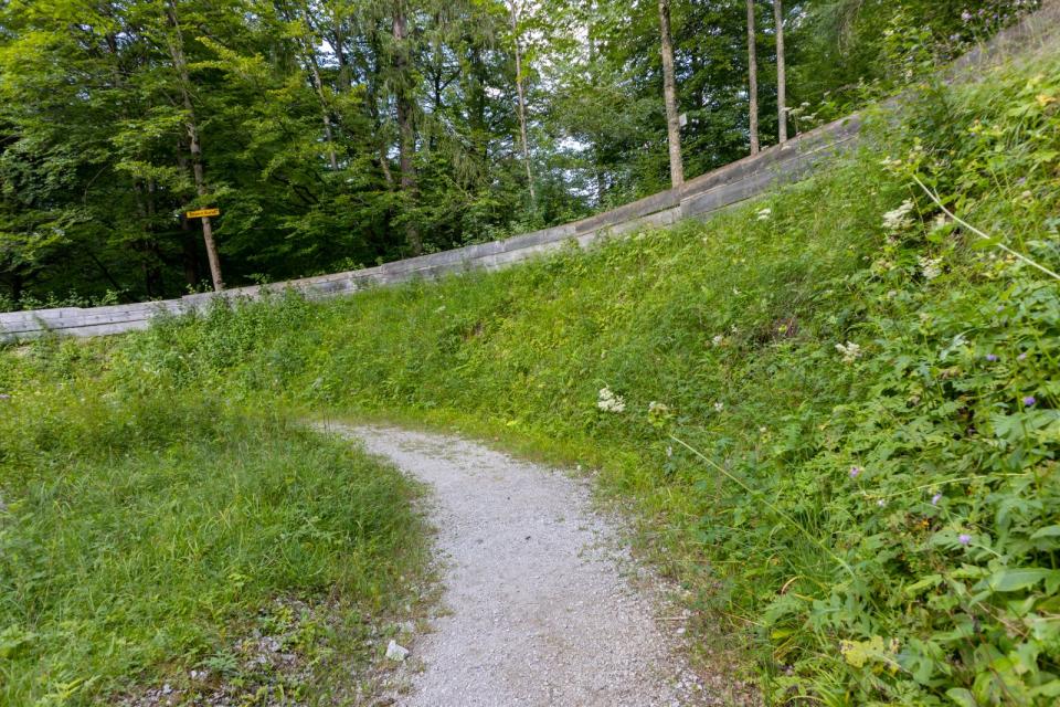 Wer durch den Wald oberhalb des Rießersees in Garmisch-Partenkirchen spaziert, kann heute noch Reste der Bobbahn, auf der die Sportler einst mit bis zu 120 Kilometern pro Stunde hinunterrasten, sehen. Kurz vor dem Zieleinlauf befindet sich heute ein Bobmuseum. (Bild: 2021 Athanasios Gioumpasis/Getty Images)