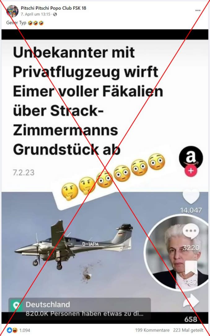 <span>Facebook-Screenshot der Behauptung: 18. April 2024 </span>