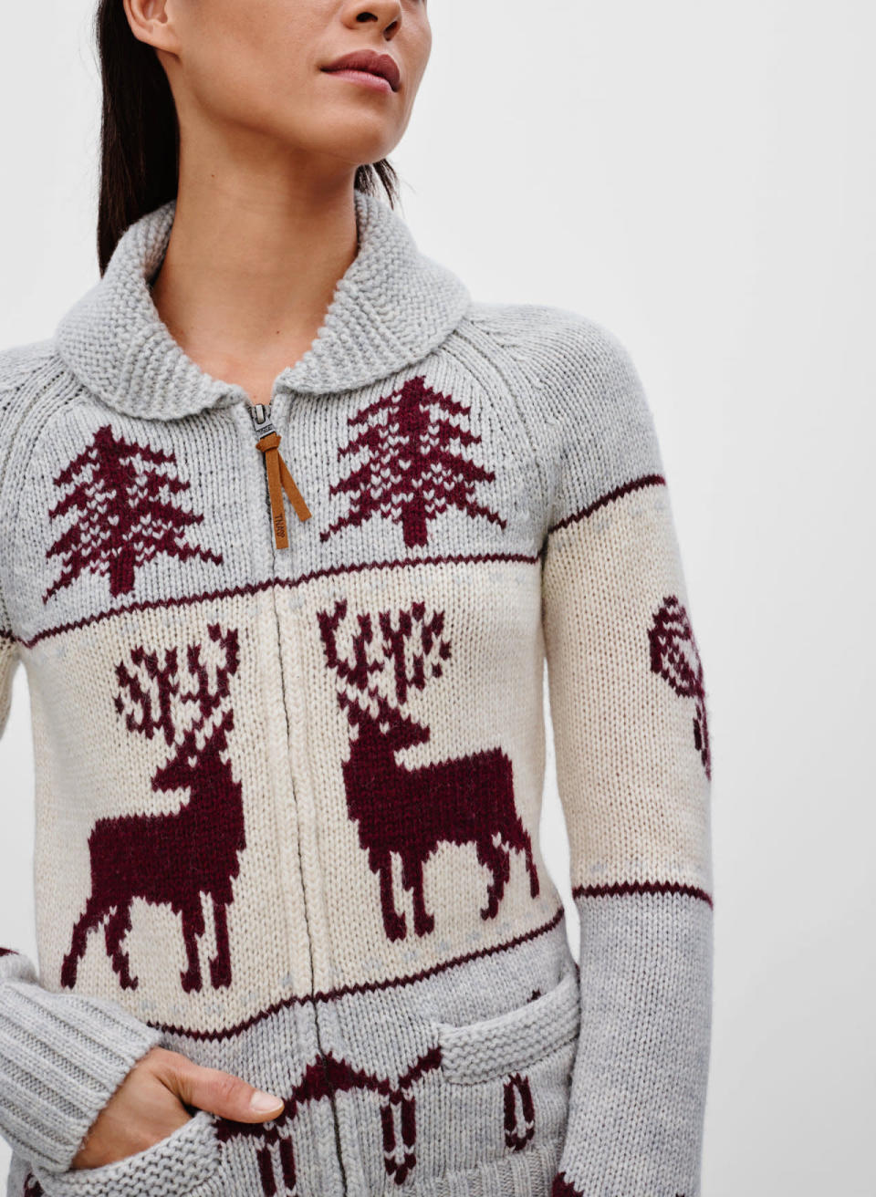 This zip-up sweater is perfect for all your reindeer games. (TNA, $55)