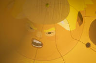 <p>Inside the six meter high inflatable Trump Baby during his first London outing inside the disused North London playground, Islington, London, Britain, June 28, 2018. The plan, is to fly him above Parliament Square in Westminster when the real Trump, president of the United States arrives in the United Kingdom on the 13th of July 2018. (Photo: Andrew Aitchison/In pictures via Getty Images) </p>