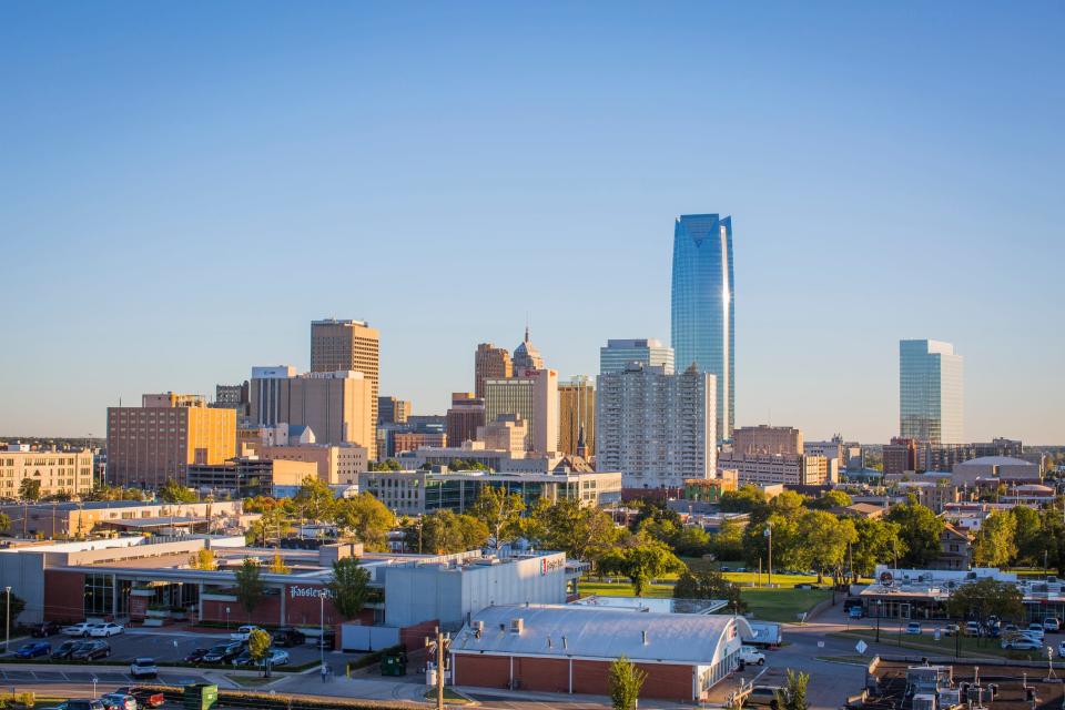 The skyline of Oklahoma City.