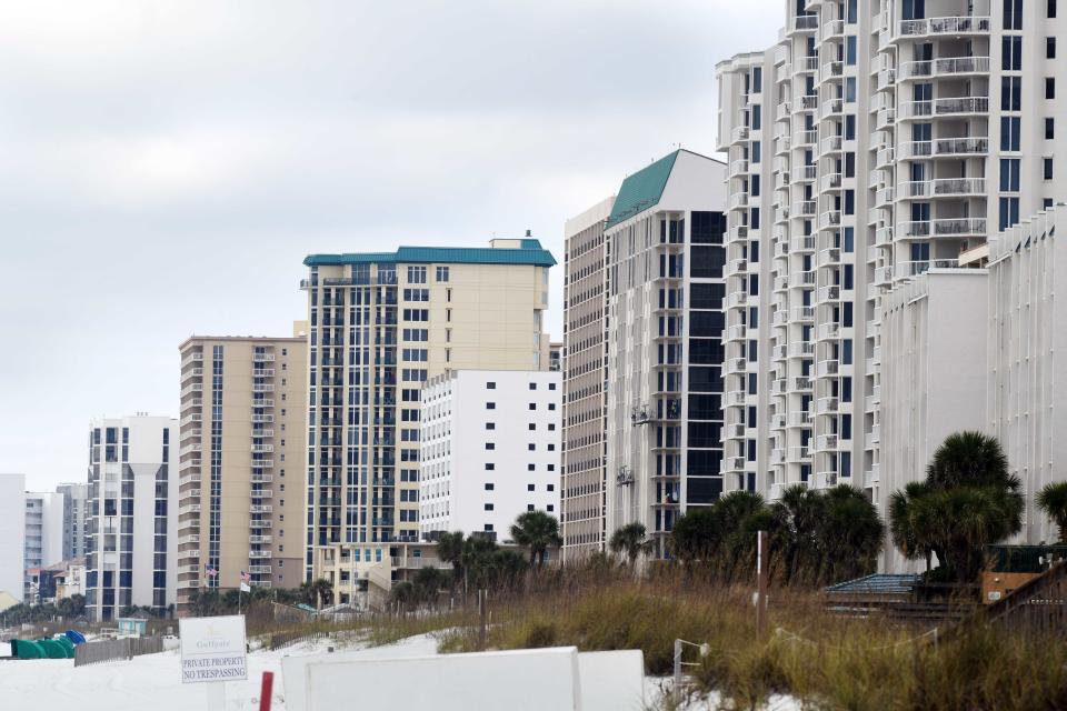 High-rise condominiums in Destin overlook the beach and Gulf of Mexico. The Destin City Council on Monday voted 5-2 to ask Florida legislators to strengthen the state's oversight of high-rise condominiums rather than enact a local ordinance to require inspections.