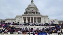 U.S. President Donald Trumps supporters gather outside the Capitol building in Washington D.C., United States on January 06, 2021. (Photo by Tayfun Coskun/Anadolu Agency via Getty Images)