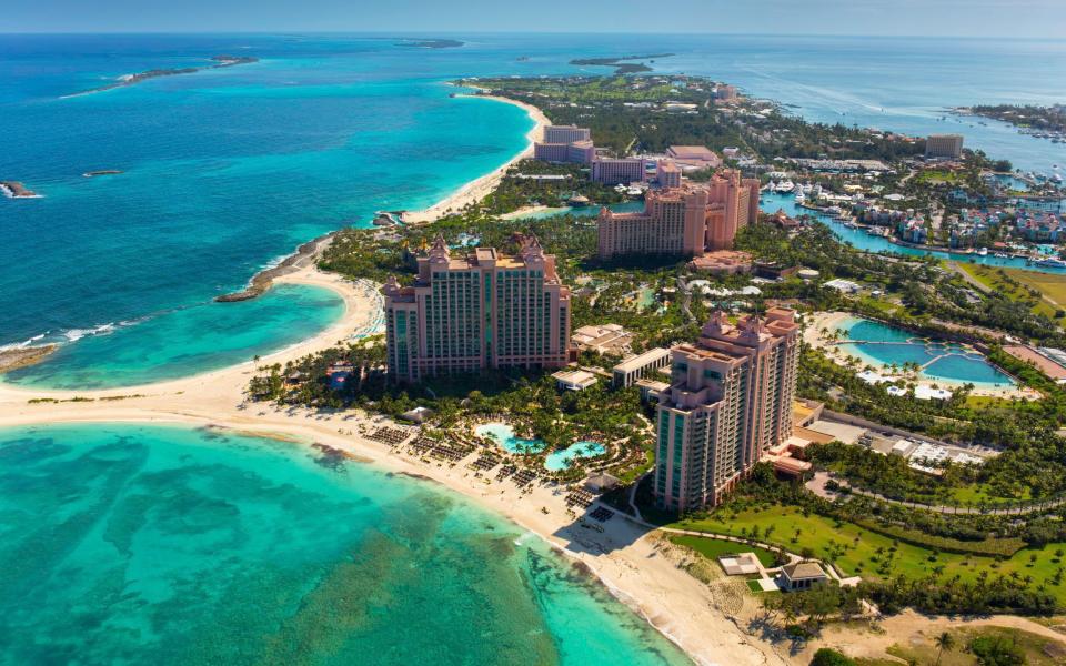 The Atlantis Resort dominates Paradise Island in the Bahamas