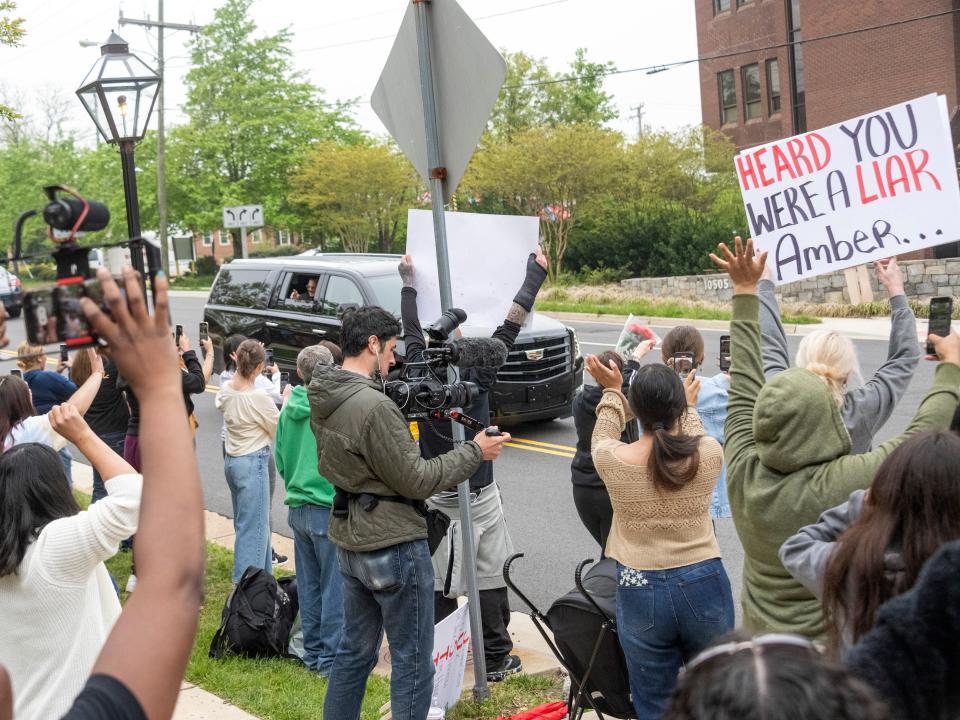 Taken outside the court on May 3.