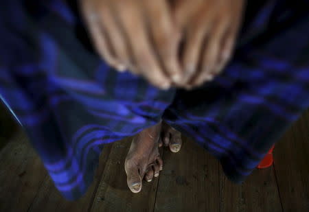 A victim of forced labor speaks during a Reuters interview in a village at Buthidaung township in northern Rakhine state June 10, 2015. REUTERS/Soe Zeya Tun