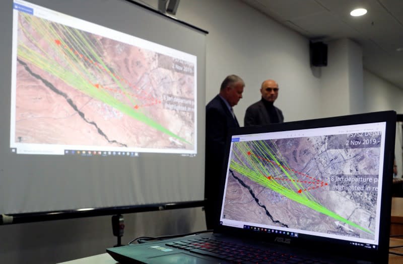 Ukraine International Airlines President Yevhenii Dykhne speaks at a news briefing about the crash of the Boeing 737-800 plane at the Boryspil International Airport