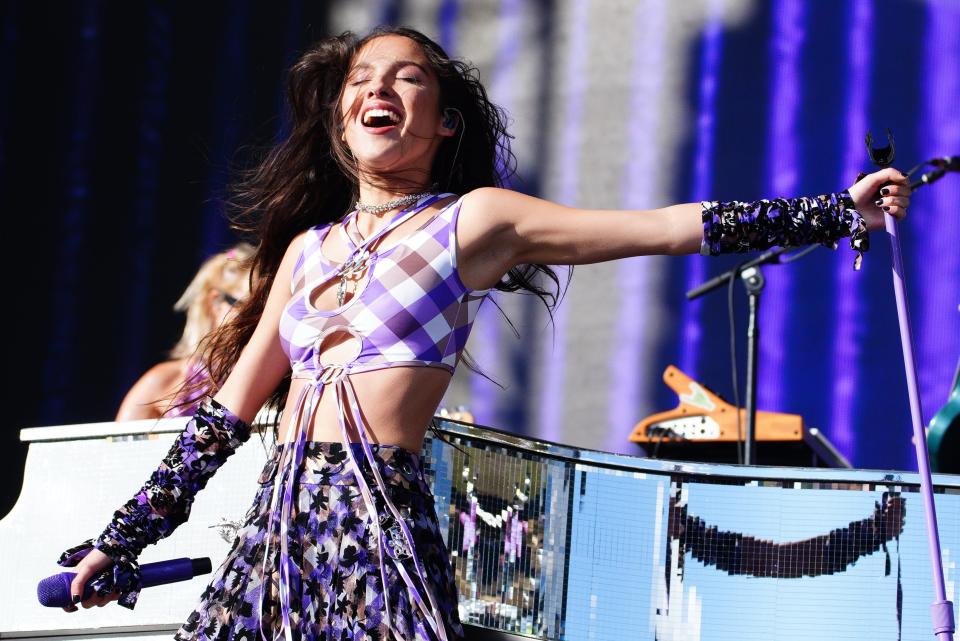 Olivia Rodrigo performing on the Other Stage at Glastonbury (Ben Birchall/PA) (PA Wire)