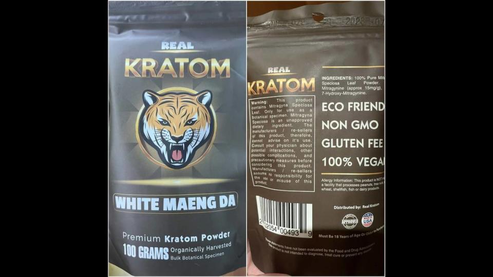 El producto de kratom que consumió Torres, según mctlaw.