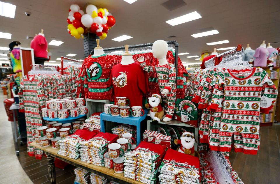 Buc-ee's holiday items for sale at Missouri's first Buc-ee's on Monday, Dec. 11, 2023.