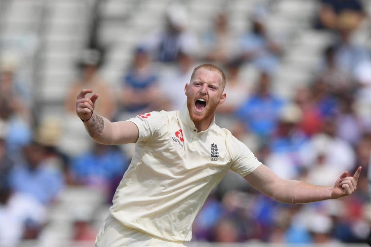 Opportunity knocks: Ben Stokes celebrates taking the wicket of Mohammed Shami in the First Test: Getty Images