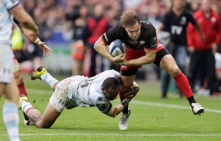 Rugby Union - Saracens v Racing 92 - European Rugby Champions Cup Final - Grand Stade de Lyon, France - 14/5/16 Saracens' Chris Wyles (R) in action Action Images via Reuters / Henry Browne Livepic