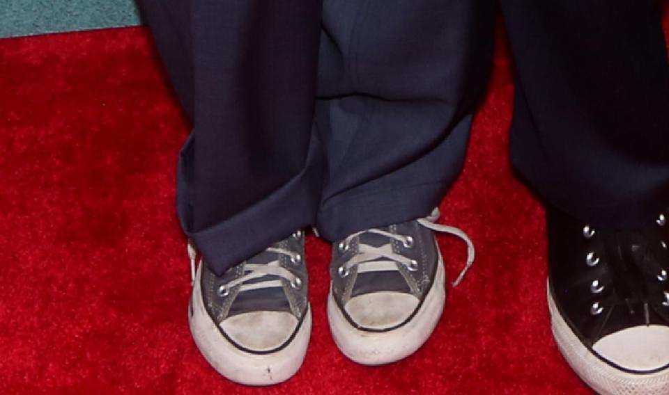 Close up of Vivienne Jolie-Pitt’s converse sneakers.<cite>GETTY IMAGES</cite>