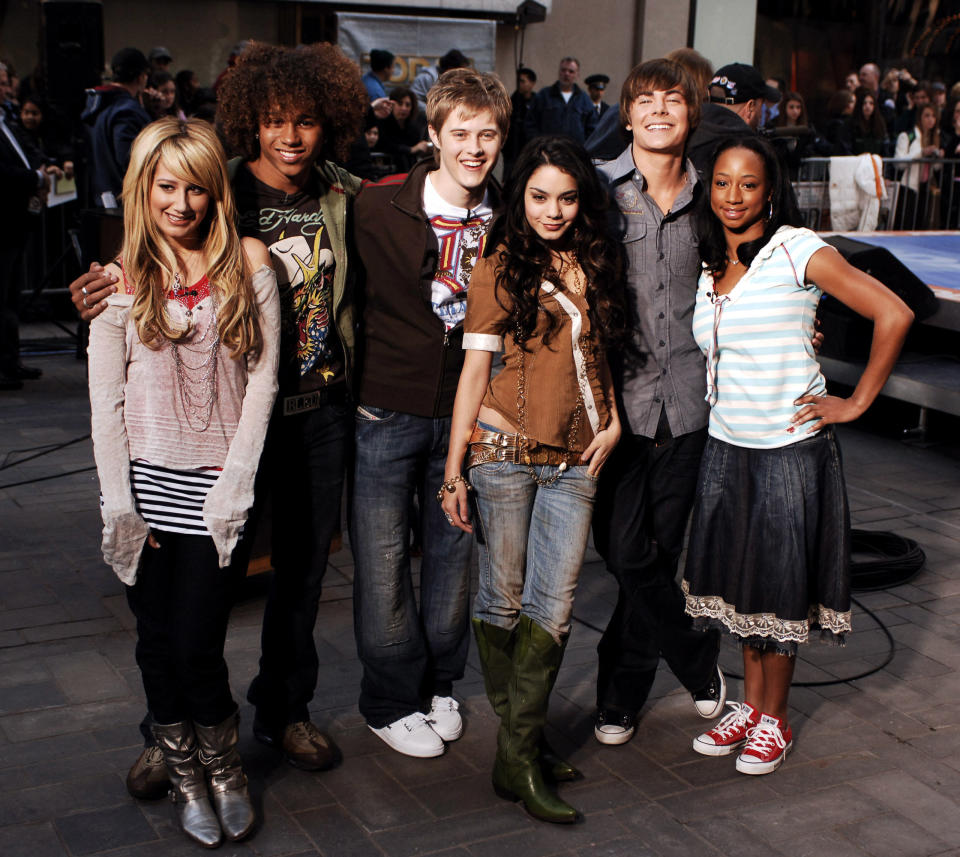 <p><em>High School Musical</em> premiered 10 years ago this month — Jan. 20 to be exact; mark your calendars for a rewatch. The Disney Channel original proved to be wholesome, musical tween catnip, though it's probably fair to say no one saw the movie's success coming (or, at least, to its full extent).</p><p>Case in point: the cast's wardrobe. Here, your East High faves before a performance on the <em>TODAY </em>show, along with some guy from <em>American Idol </em>who looks like Chicken Little. </p><p><a rel="nofollow noopener" href="http://www.cosmopolitan.com/entertainment/movies/news/g5291/33-incredible-high-school-musical-throwback-photos/" target="_blank" data-ylk="slk:From Cosmopolitan;elm:context_link;itc:0;sec:content-canvas" class="link ">From Cosmopolitan</a></p>
