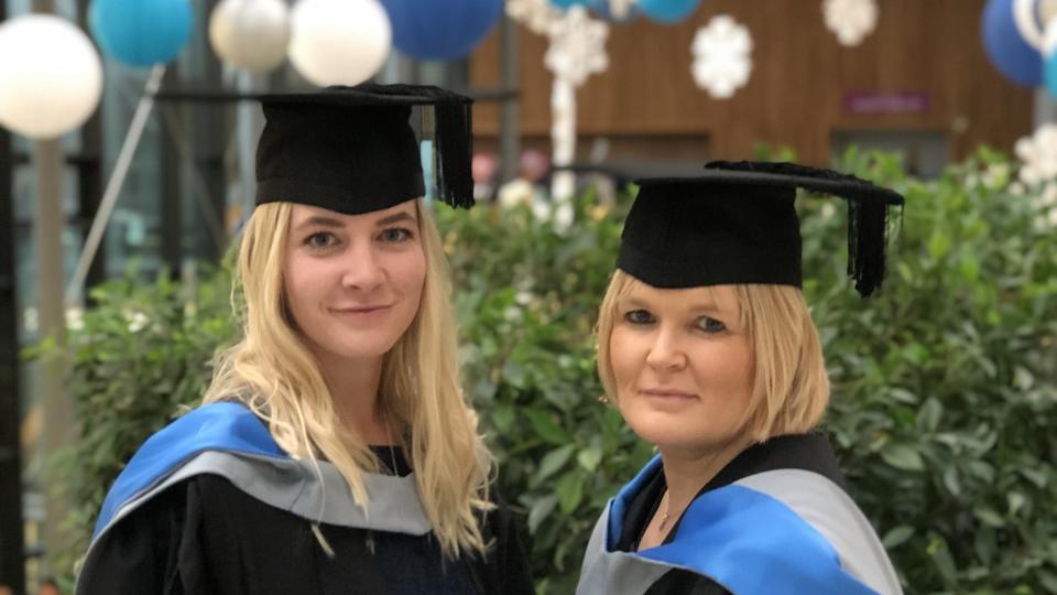 <p>Martha Abley-Mallett and Israel Gayton have been awarded postgraduate qualifications from the University of Exeter after collecting degrees last year.</p>