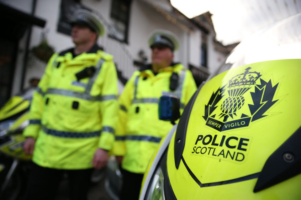 Police Scotland officers as they launch their annual festive drink-drive campaign in Glasgow. PRESS ASSOCIATION Photo. Picture date: Thursday December 1, 2016. See PA story SCOTLAND Alcohol. Photo credit should read: Andrew Milligan/PA Wire