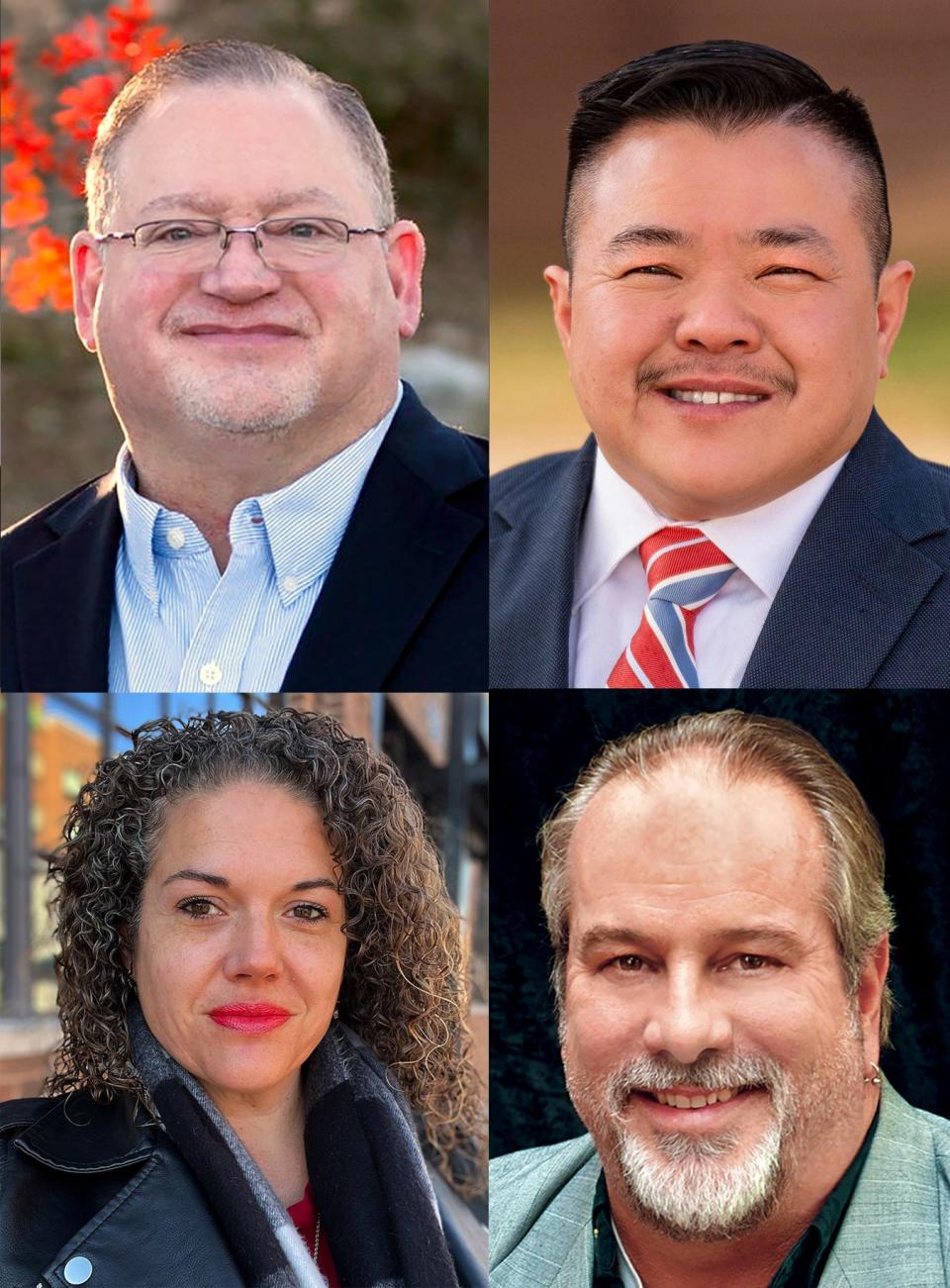 Ward 5 Oklahoma City Council candidates, top from left, Jeff Owen and Thuan Nguyen, bottom from left, Audra Beasley and Matt Hinkle. 