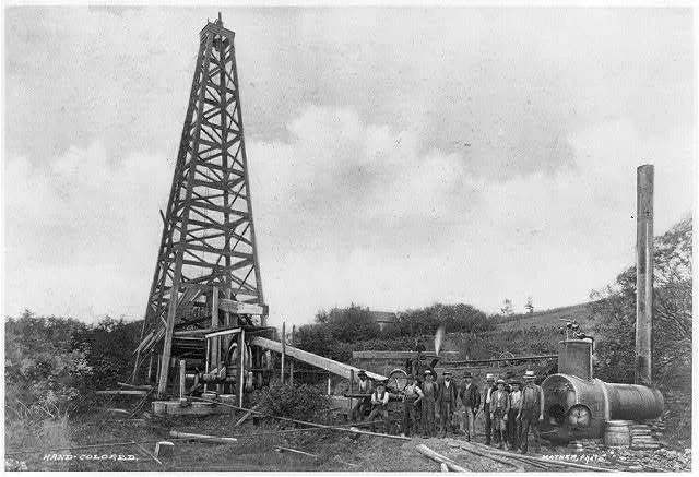 An oil rig in Titusville, Pennsylvania