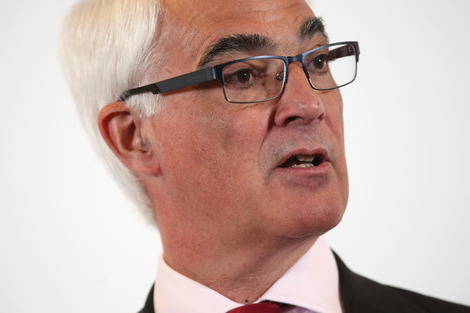 LONDON, ENGLAND - APRIL 15:  British Labour Party politician and former Chancellor of the Exchequer Alistair Darling speaks to journalists about the benefits of EU membership at One Great George Street on April 15, 2016 in London, England. Mr Darling set out his core economic argument for Britain remaining in the European Union as part of the 'Stronger In' campaign.  (Photo by Dan Kitwood/Getty Images)