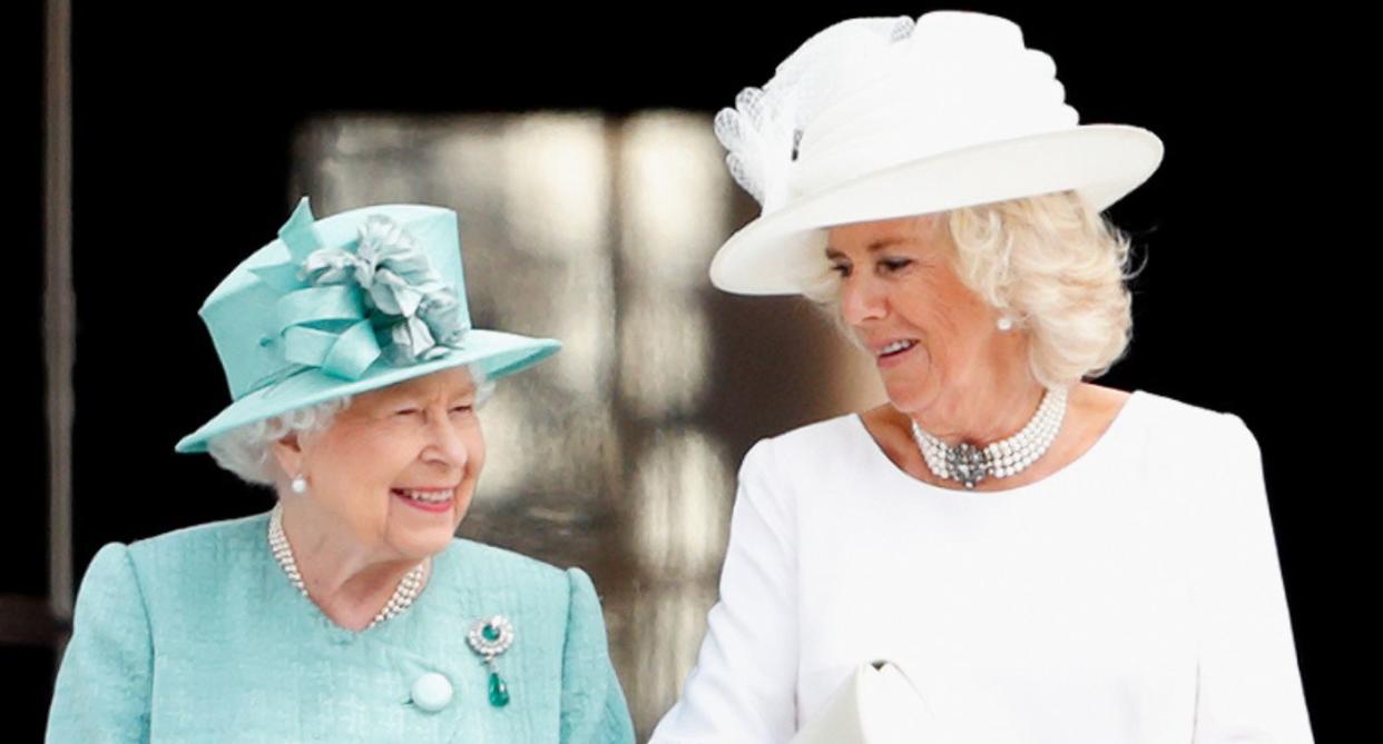 Queen Elizabeth and Camilla during the state visit of President Trump to London, June 3 2019. (Getty Images)