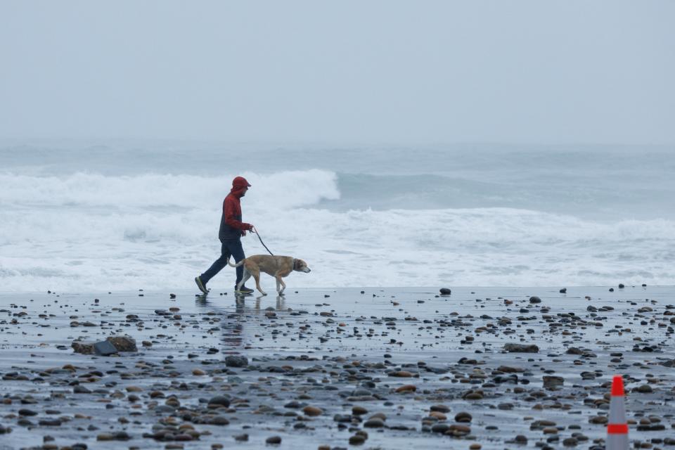 California officials are warning of high waves and coastal erosion on Tuesday (REUTERS)