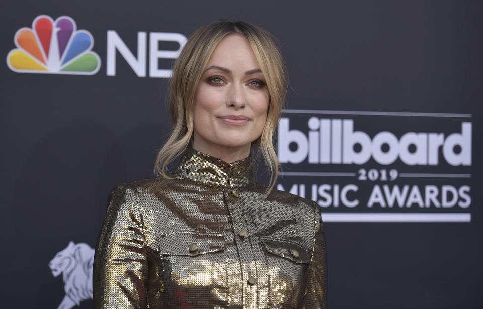 Olivia Wilde arrives at the Billboard Music Awards on Wednesday, May 1, 2019, at the MGM Grand Garden Arena in Las Vegas. (Photo by Richard Shotwell/Invision/AP)