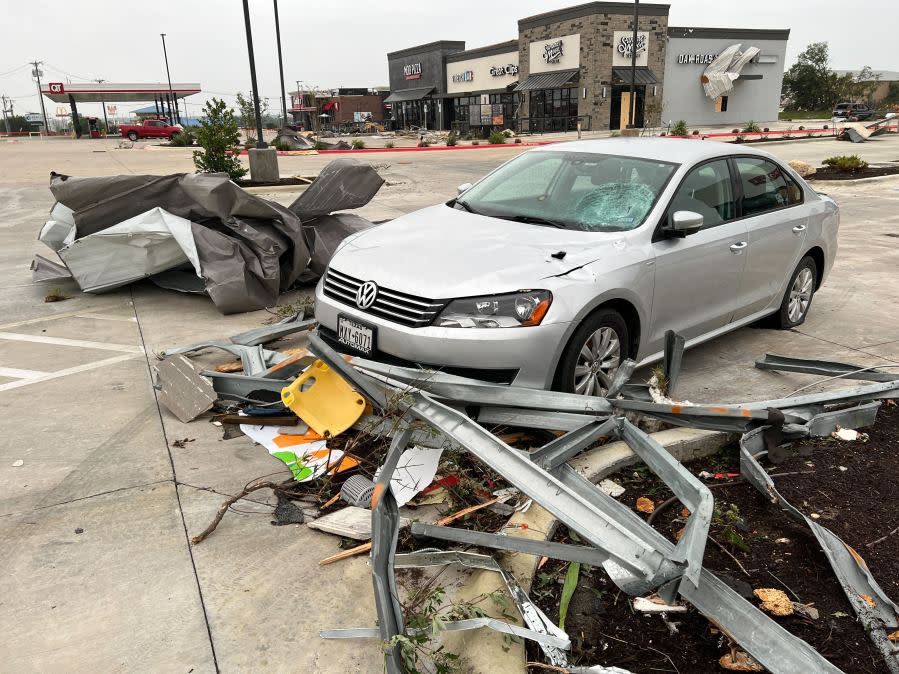 Storm damage in Temple, Texas from a tornado that moved through the area on May 22, 2024 (KXAN Photo/Todd Bailey)