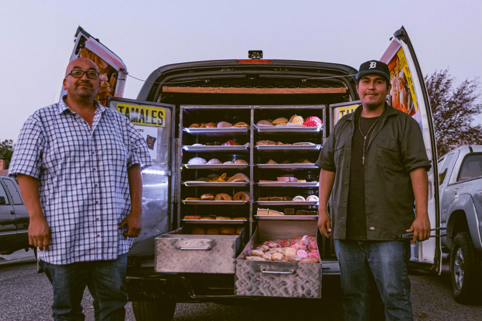 Juan Carlos Soto and Ernesto Botello of Zeledon’s Bakery on Wheels. (@kamikomusic via Instagram / Courtesy Zeledon's Bakery on Wheels)