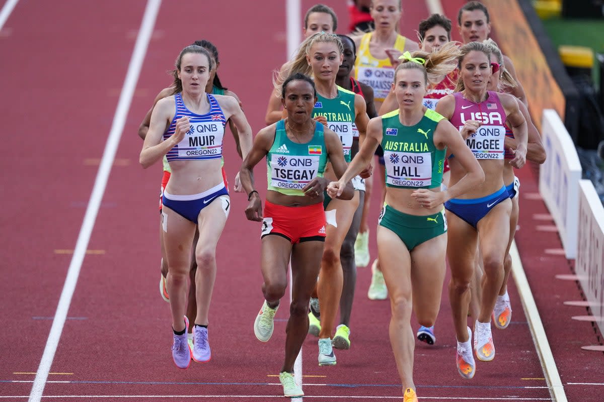 Laura Muir came second in her semi-final in Eugene. (Martin Rickett/PA) (PA Wire)