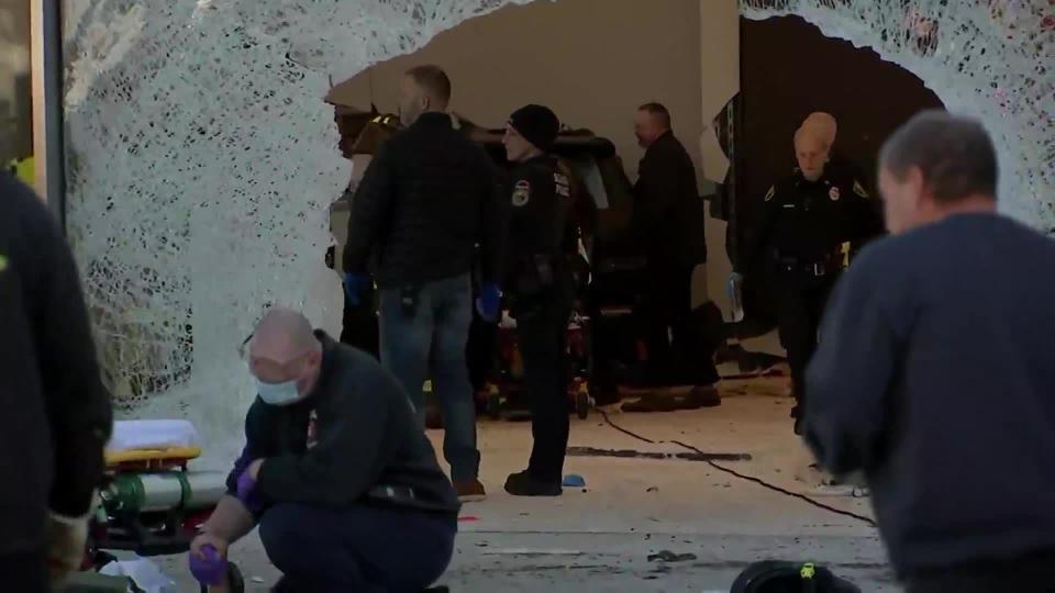 At least 10 people injured after car barrels through front of Apple Store in Hingham