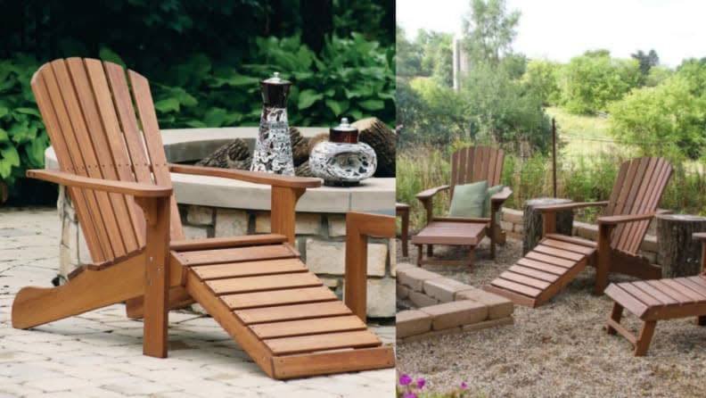 Lounge on this Adirondack chair with an ottoman