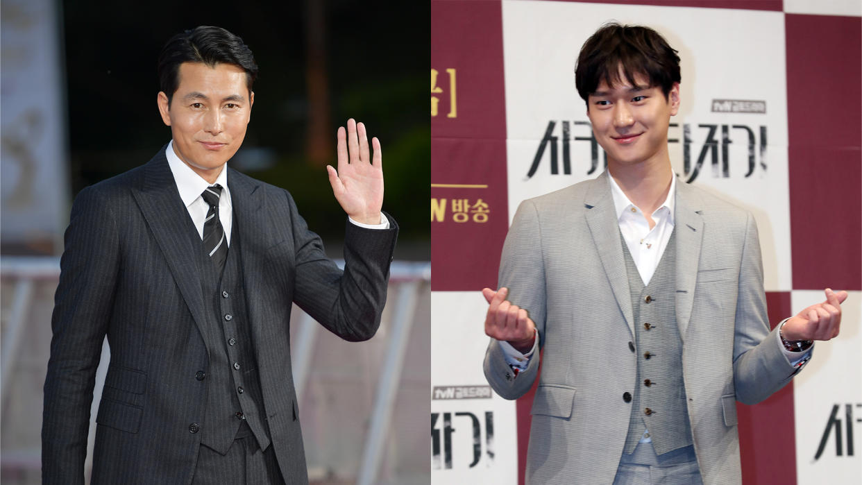 Korean actors Jung Woo-sung (left) and Go Kyung-pyo test positive for COVID-19. (Photo by The Chosunilbo JNS/Imazins via Getty Images, Photo by JTBC PLUS/Imazins via Getty Images)