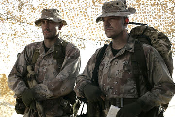 <p>Jake Gyllenhaal and Peter Sarsgaard in Universal Pictures' Jarhead - 2005</p>