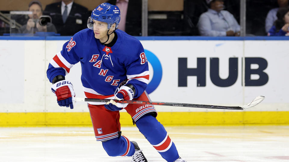 Patrick Kane is ready to get things rolling in Detroit. (Photo credit: Brad Penner-USA TODAY Sports