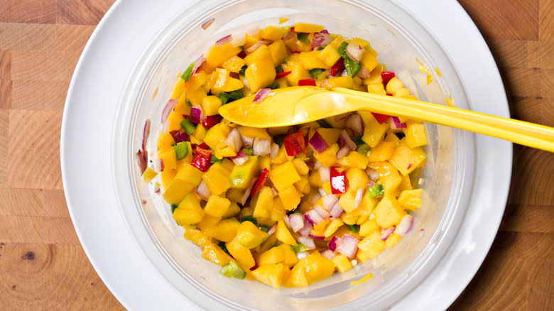 bowl of mango salsa