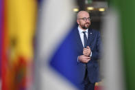 Belgian Prime Minister Charles Michel arrives for an EU summit in Brussels, Friday, Dec. 14, 2018. European Union leaders have offered Theresa May sympathy but no promises, as the British prime minister seeks a lifeline that could help her sell her Brexit divorce deal to a hostile U.K. Parliament. (AP Photo/Geert Vanden Wijngaert)