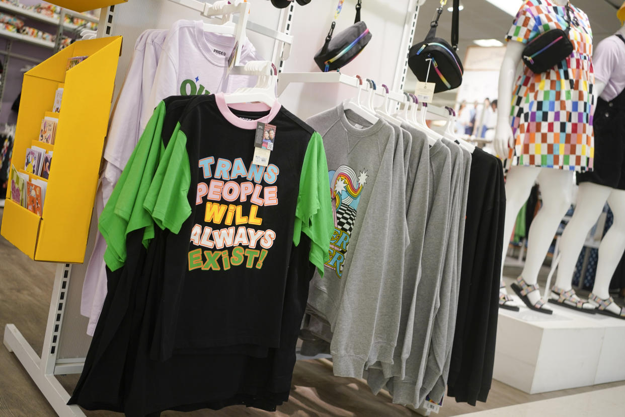 Pride month merchandise at the front of a Target store in Hackensack, N.J. (Seth Wenig / AP)